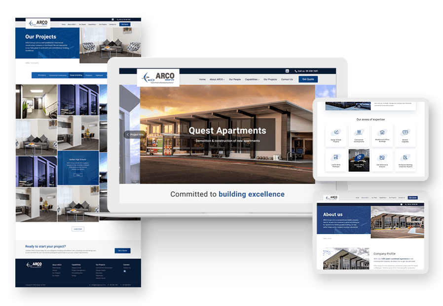 Zeartwaga created the website for construction company ARCO to present their services